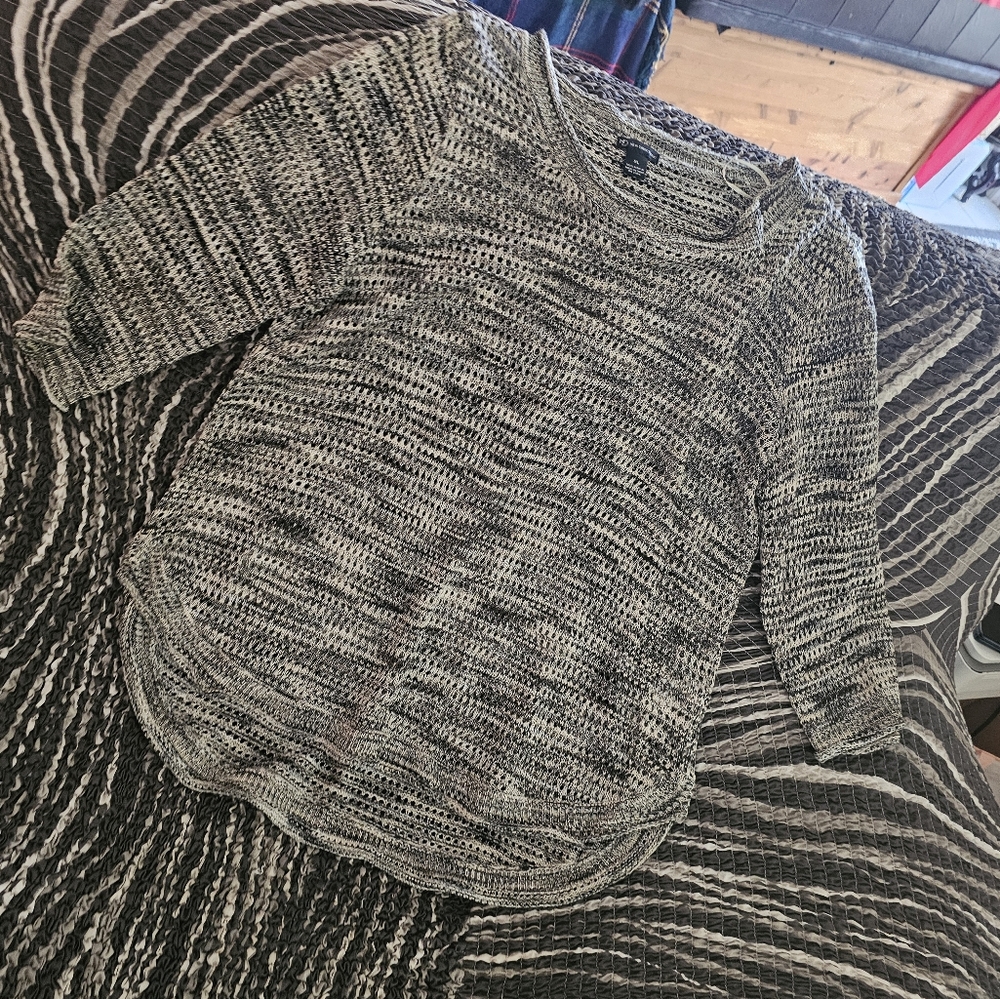 New Directions Black and Gray Knit Sweater